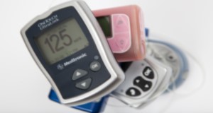 Hand held electronic diabetes monitoring devices. Metabolic diseases, blood sugar. Image used in the 2012 Annual Research Report.