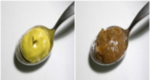 Examples of different particle and moisture components of texture and consistency in varying mustard samples. Credit: Rainer Zenz, Wikipedia Commons