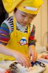 A young chef in action.