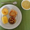 A plate of puréed food.