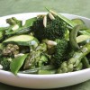 A bowl of green vegetables.