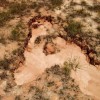 Soil erosion caused by stormwater runoff.