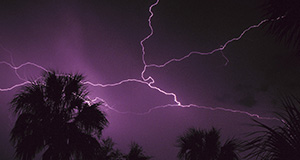 photo of lightning bolts in nighttime sky