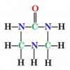 The chemical structure of triazone, C3H7ON3.