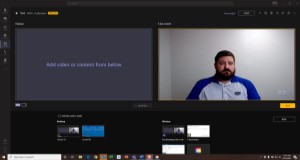 Producer view during a live event. This view is “Live” and participants see actual content ~30 secs after. This shows the alternate display mode for Teams (dark mode).