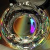 iridescent water droplet