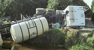 A large pesticide spill into a canal
