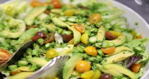 Fresh vegetables in a salad.