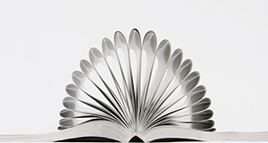A book with its pages folded to look like a flower. 2/13/2008. UF/IFAS Photo: Thomas Wright.