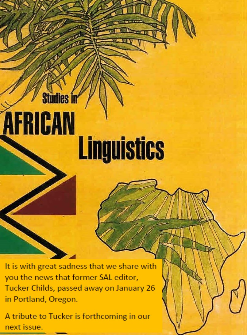 					View Vol. 50 No. 2 (2021): Studies in African Linguistics
				